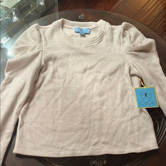 NWT CeCe Shimmering Cream Sweater - Picture 1 of 2